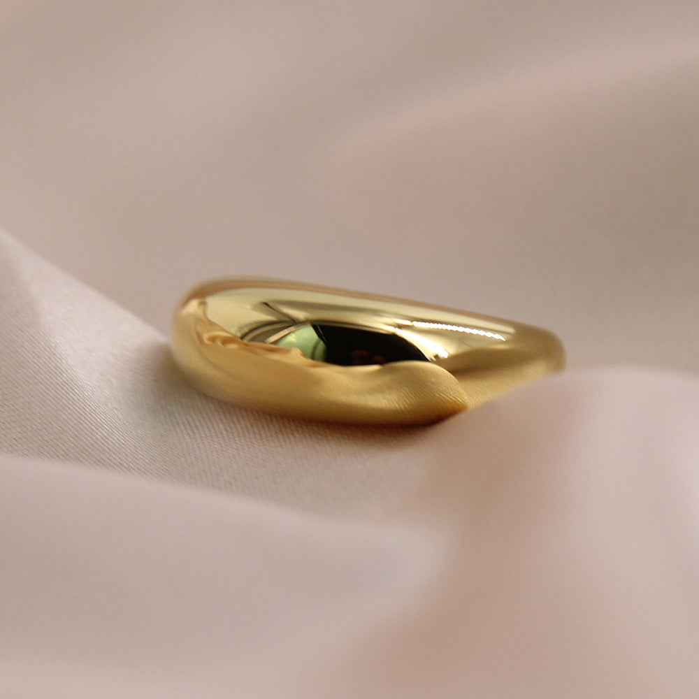 Wholesale Elliptical Smooth Circular Curved 18K Gold Stainless Steel Titanium Steel Rings