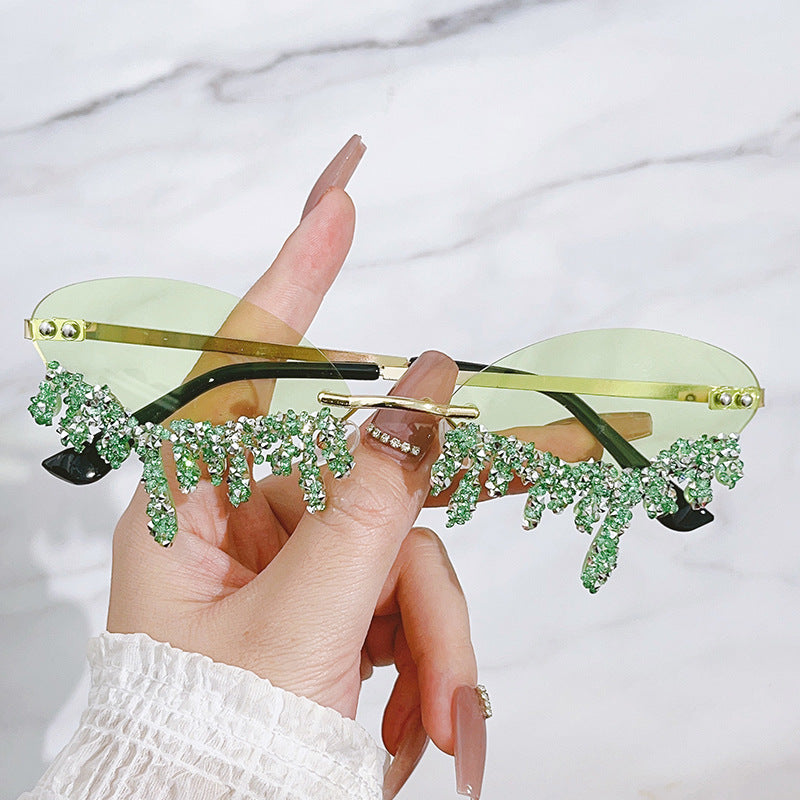 Wholesale Diamond Devil's Tears Handmade Diamond Sunglasses