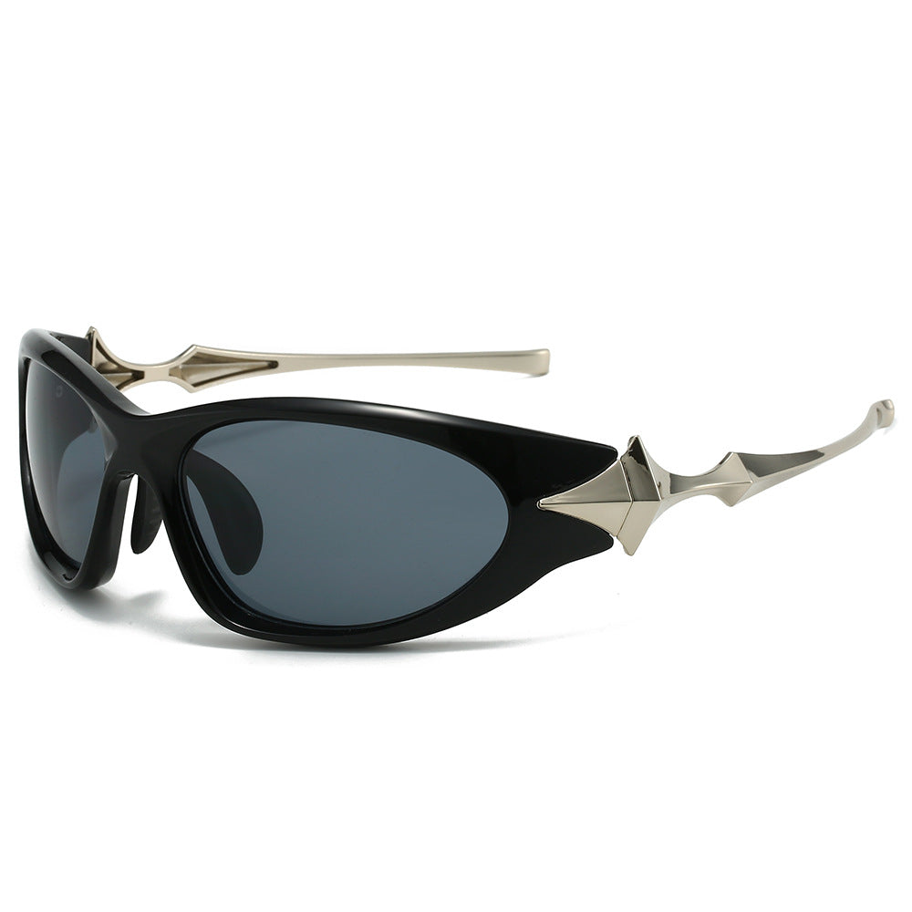 Wholesale Star Y2K Cyberpunk Futuristic Four-pointed Star Sunglasses