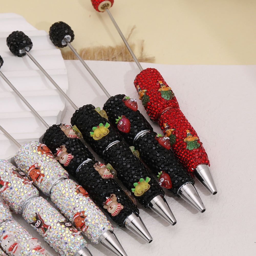 Wholesale  5pcs  Full Diamond Heavy Industry Soft y Fancy Beadable Pens