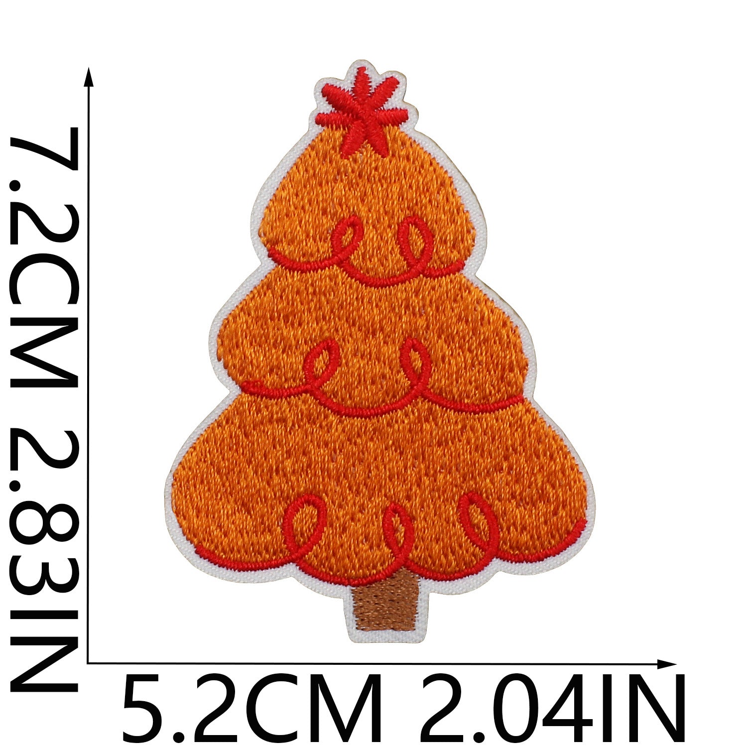Wholesale Stylish Christmas Tree Embroidered Patch Polyester Thread Iron On Clothing Decoration Gift