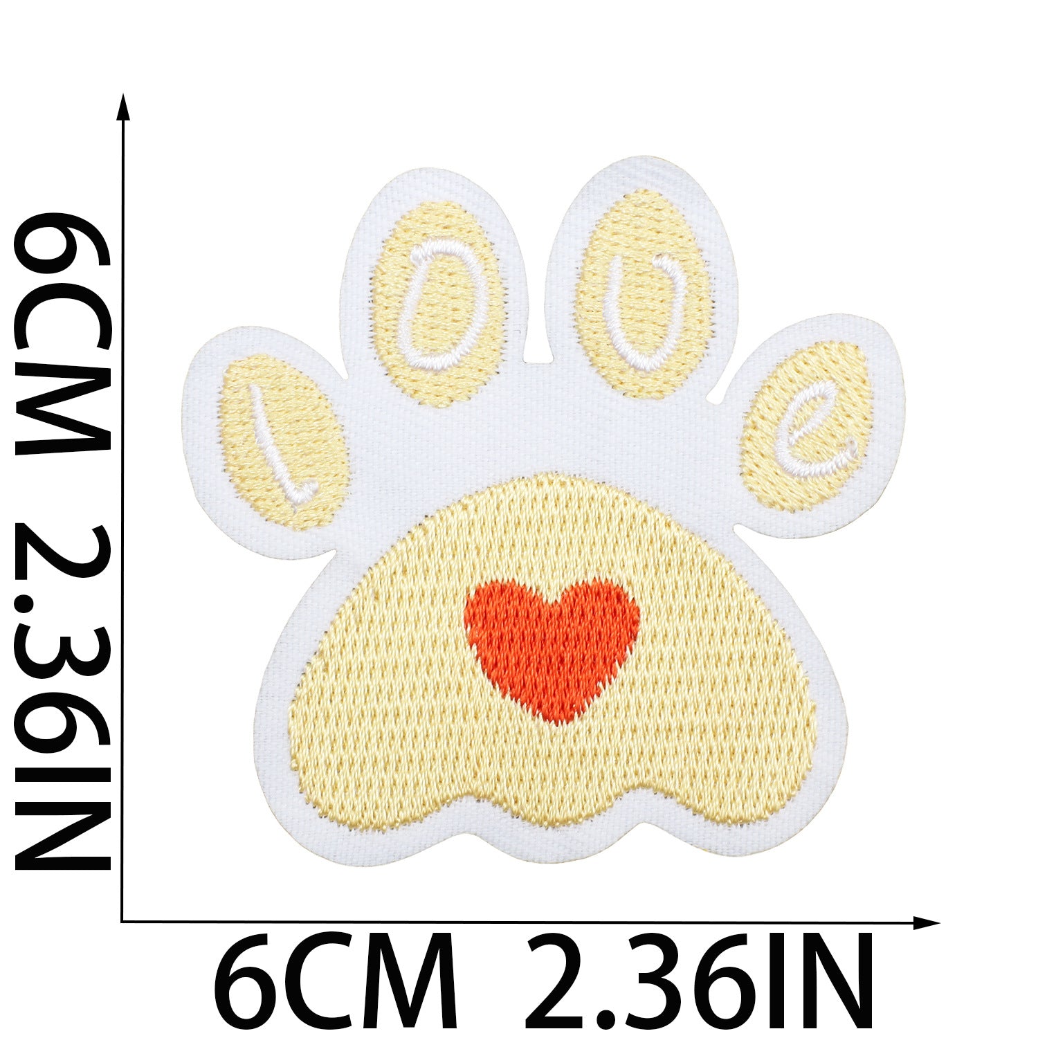 Wholesale Artistic cute paw embroidery patch pet paw patch