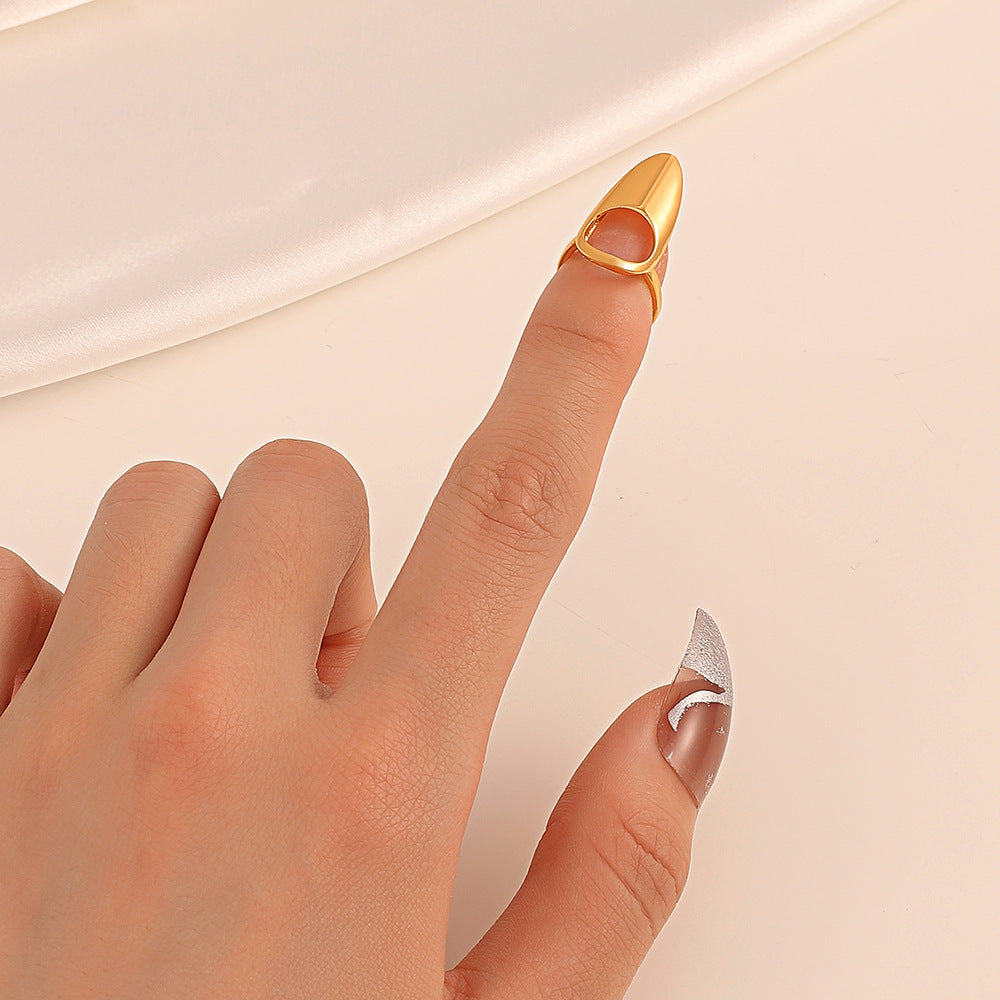Wholesale  Geometric Diamond Opening Nail Copper Ring
