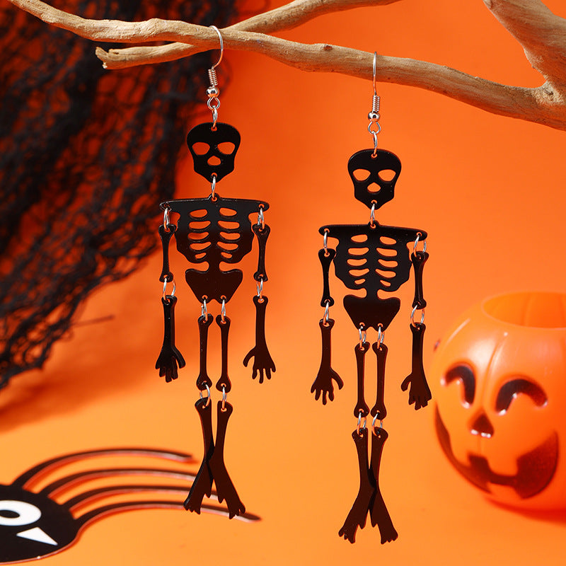 Wholesale  Halloween Ghost Head Luminous Skull Resin Earrings