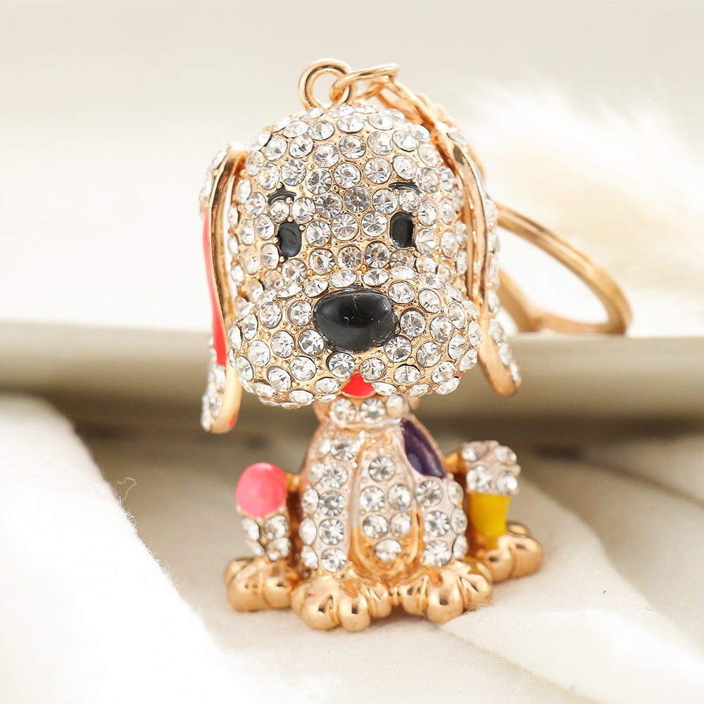 Wholesale Colorful Diamond Cute Puppy Creative Keychain