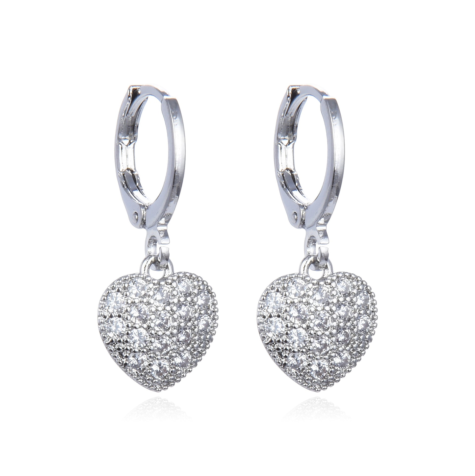 Wholesale Valentine's Day Diamond Zircon Heart Earrings