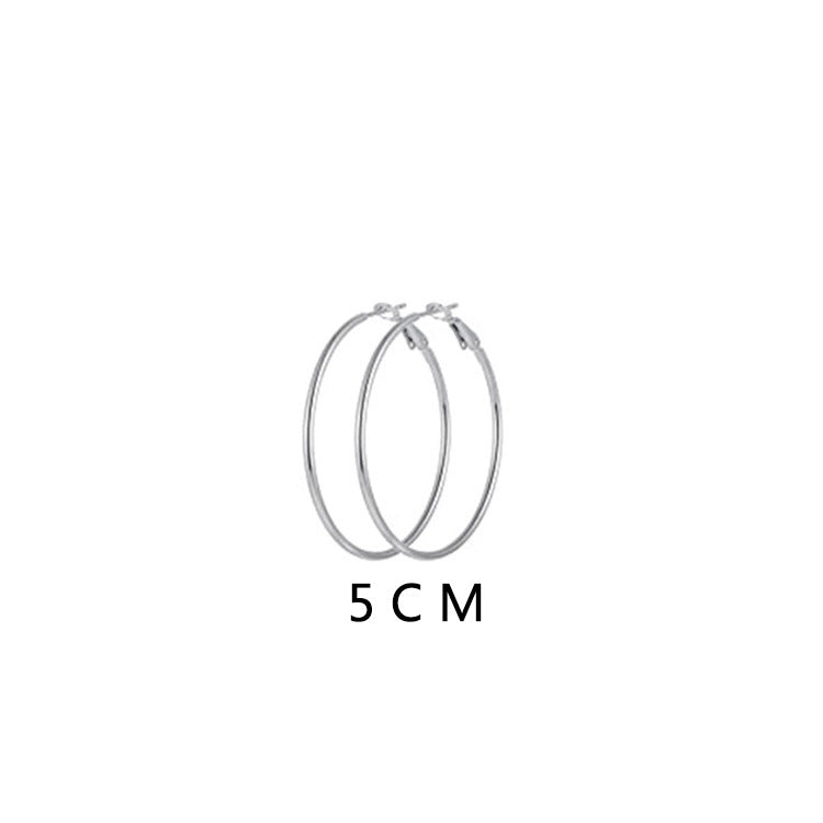 Wholesale Metal Large Circle Titanium Steel Earrings