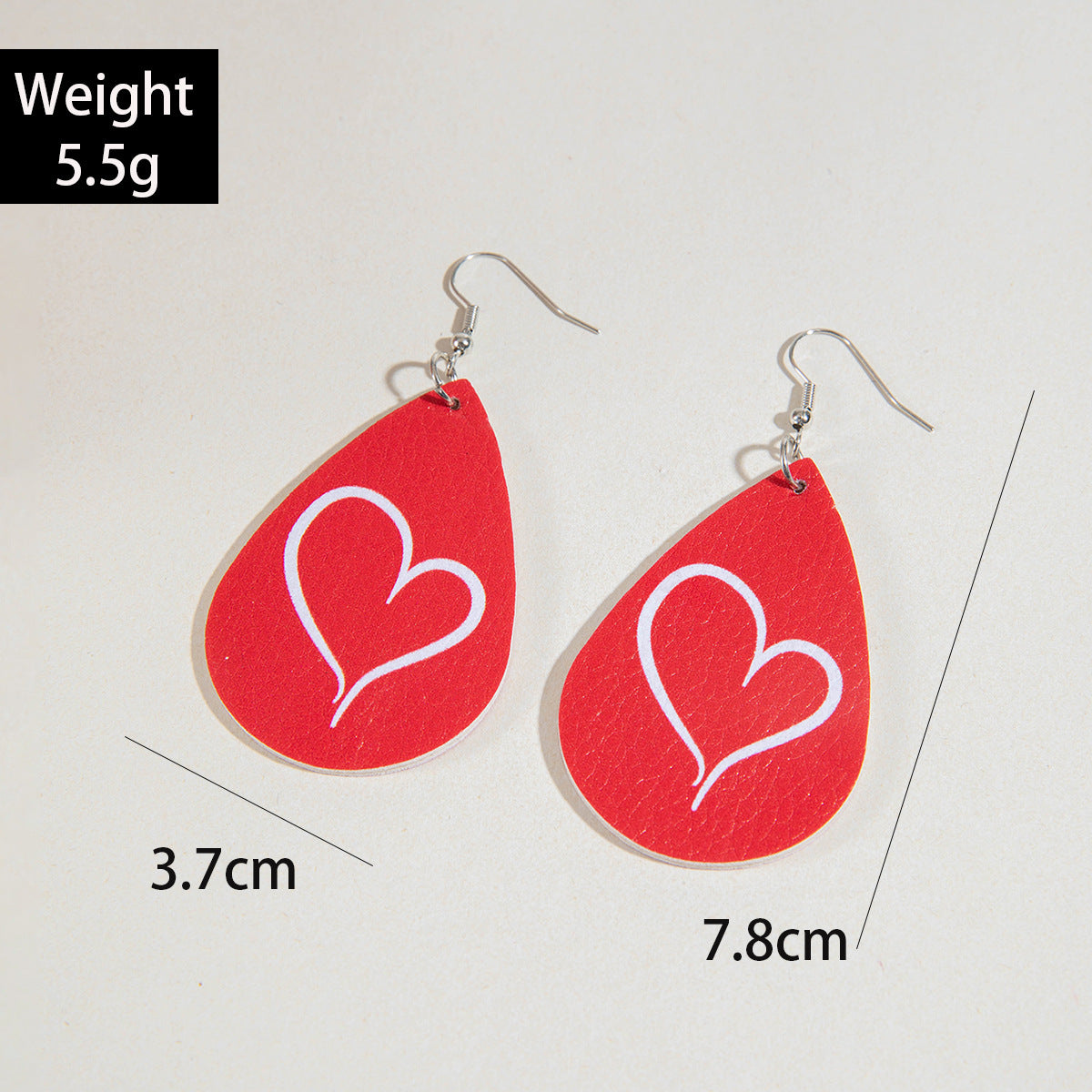 Wholesale Waterdrop Peach Heart Valentine' s Day Sparkling Love Earrings