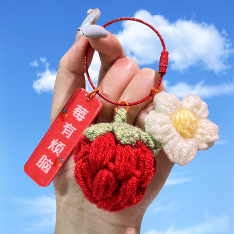 Wholesale Yarn Woven Persimmon Plush Keychain