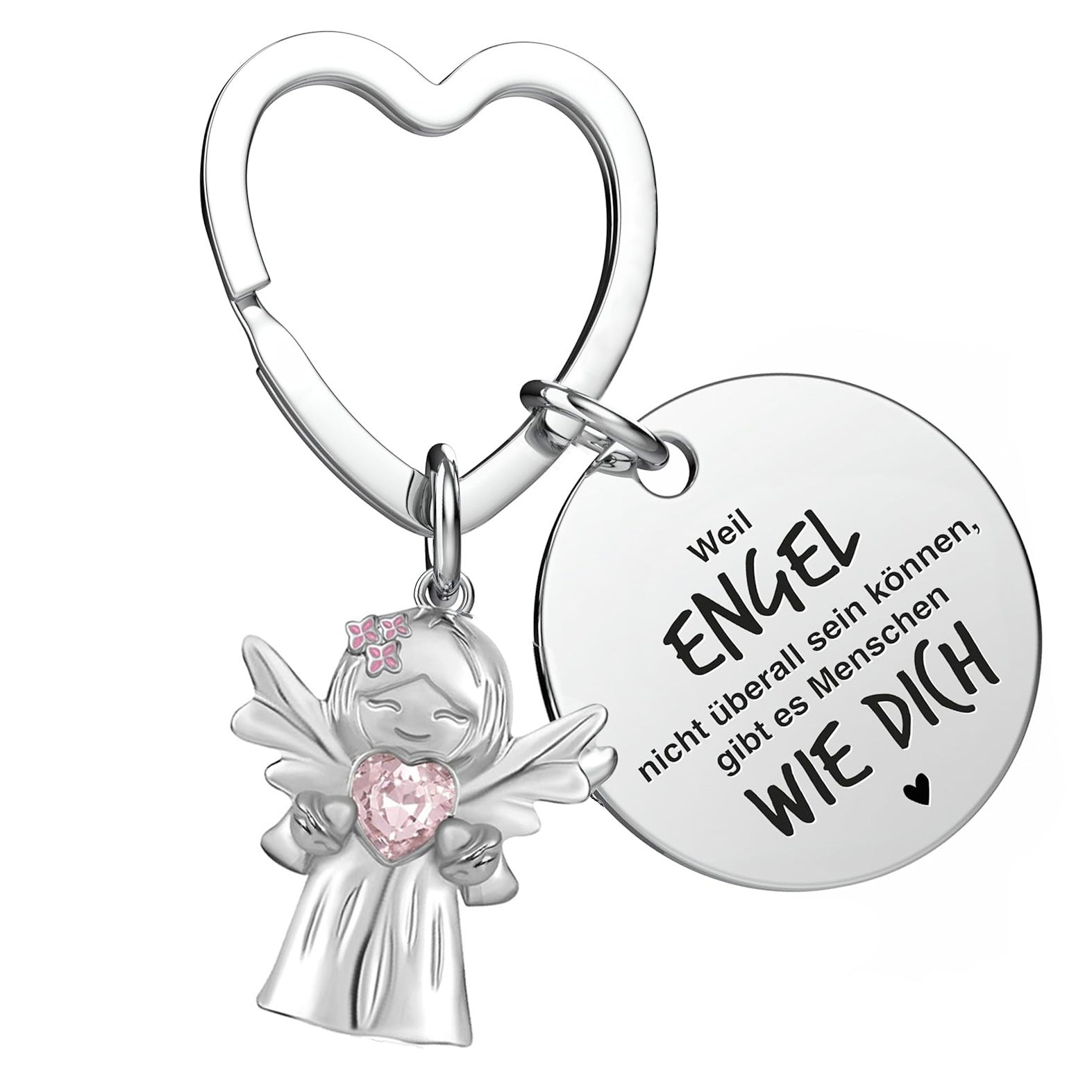 Wholesale  Smile Guardian Angel Jewelry Zircon  Love Alloy Keychain