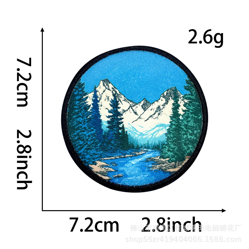 Wholesale Trendy Polyester Embroidered Patches Iron On Heat Transfer Applique For Outdoor Hiking Clothing DIY Accessory