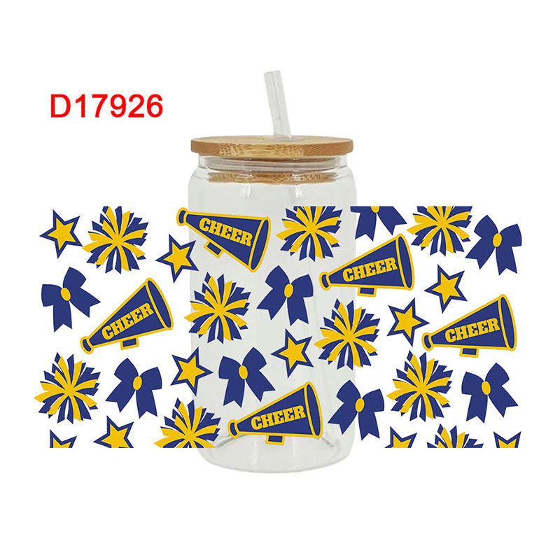 Wholesale Baseball and Football Sports Series 16oz Cup UV DTF Wraps