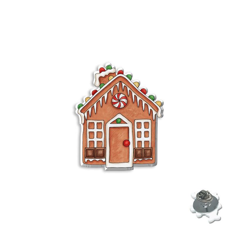Wholesale Cartoon Christmas Series Brooches Christmas House Badges