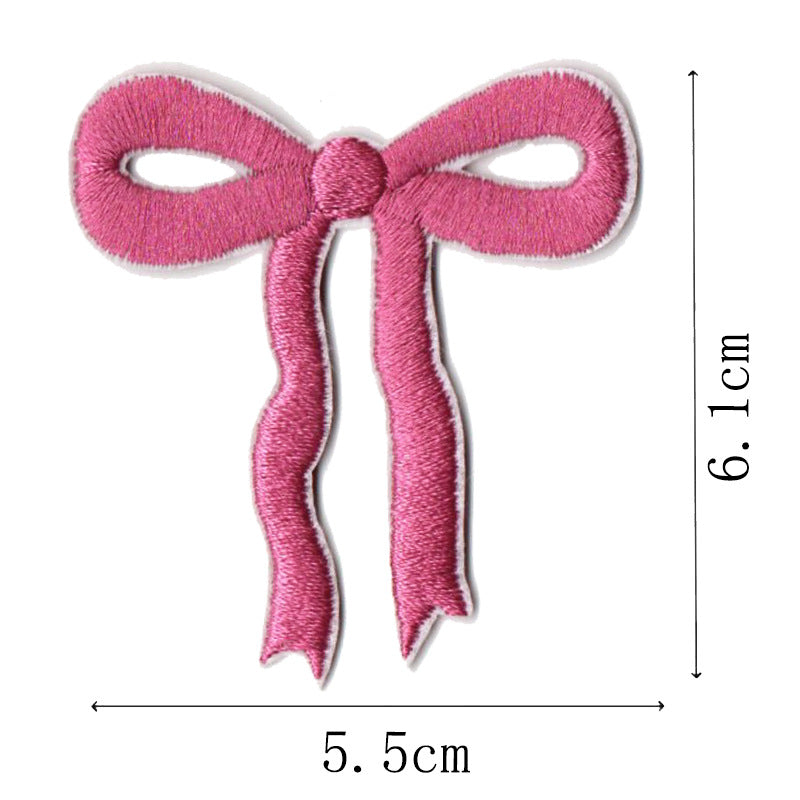 Wholesale Pink bow embroidery DIY Patches