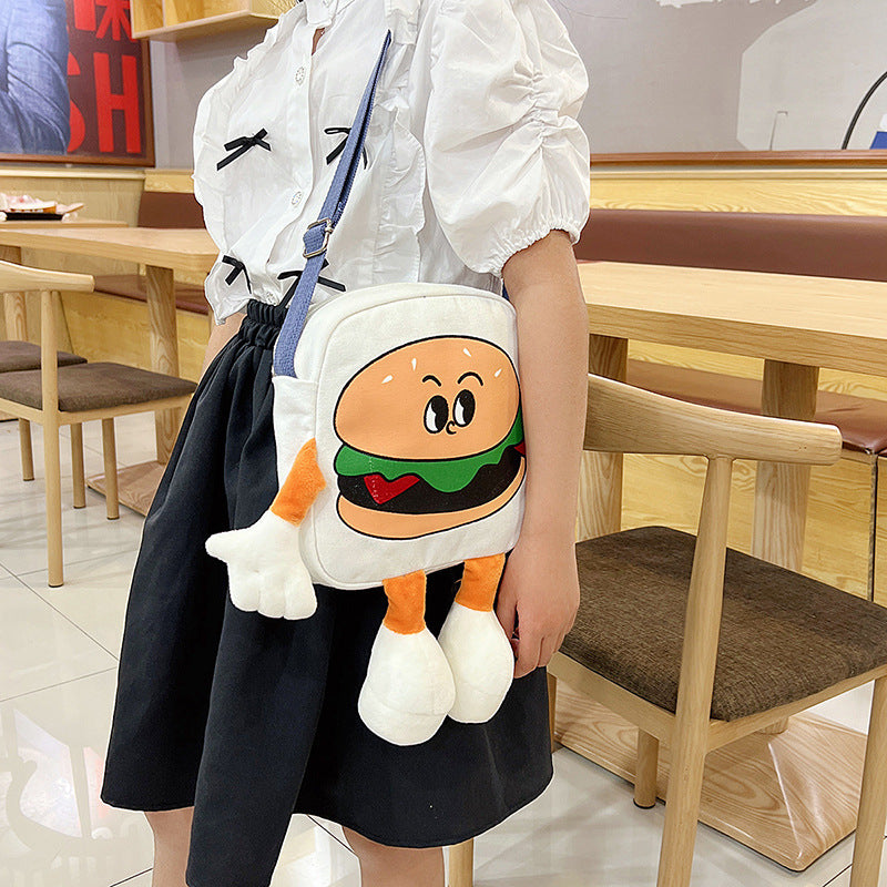Wholesale Cartoon Hamburger Canvas Bag
