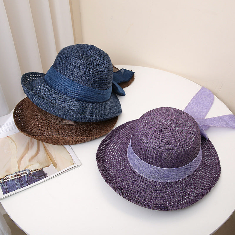Wholesale Summer Bow Straw Hat Sea Visor