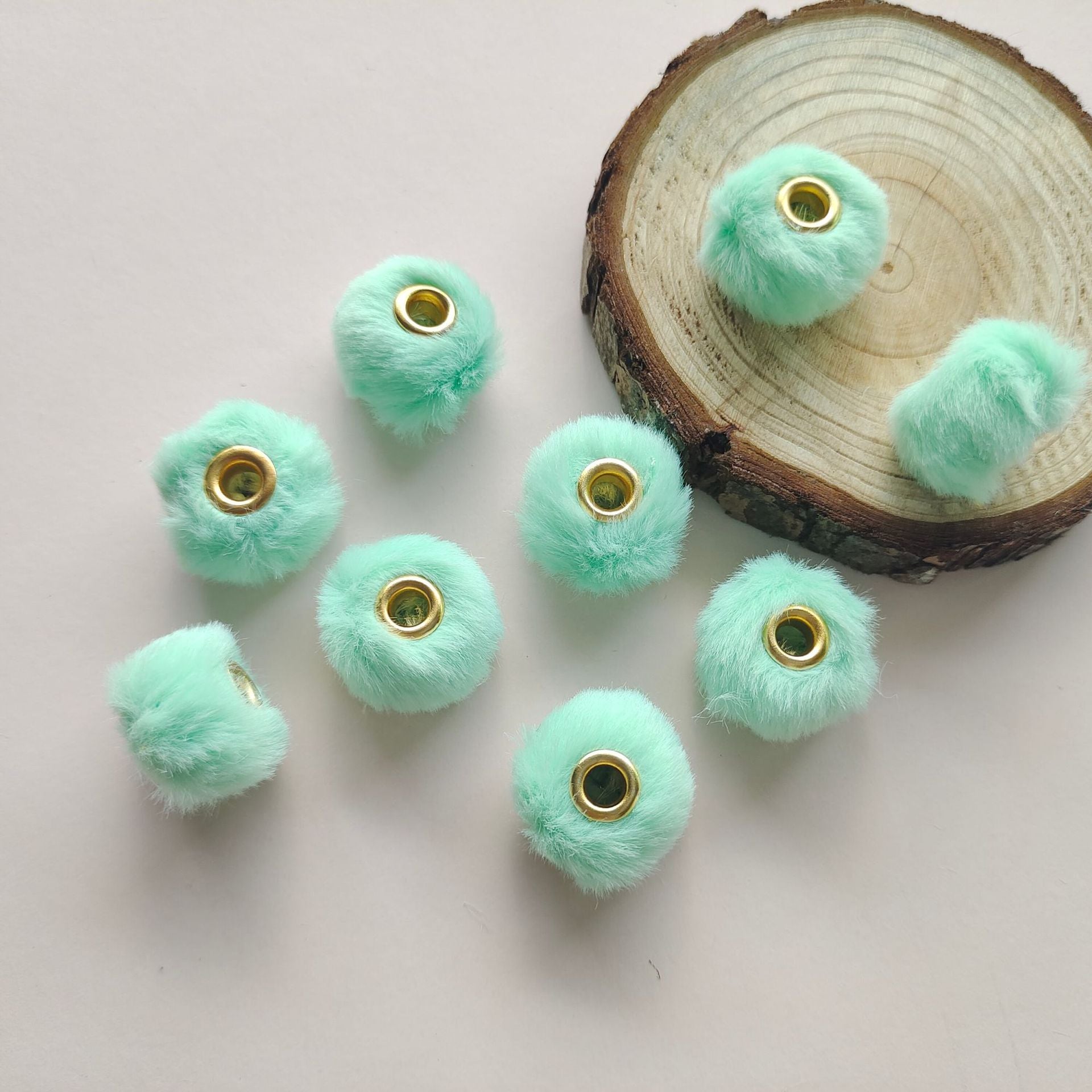 Wholesale 100pcs/pack  20MM Plush Ball Beads Spacers  DIY Beaded Pen Accessories