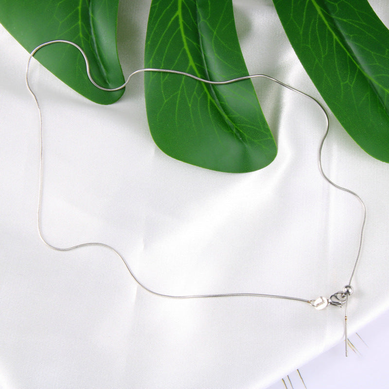 Wholesale Titanium Steel Needle Type DIY With Chain Beaded Stainless Steel Universal Adjusting Chain Necklaces