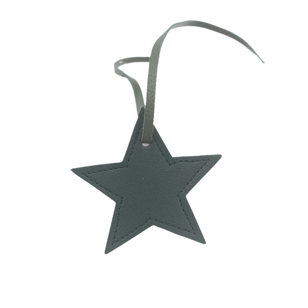 Wholesale Black PU Leather Star Bag Charm Five Point Star Pendant Lanyard Everyday Decorative Accessory For Handbags Boutique Resale