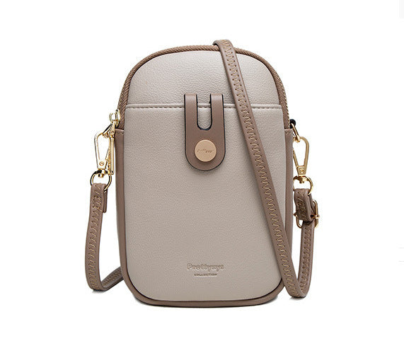 Wholesale PU Embroidered Vertical Zipper Single Shoulder Crossbody Bag