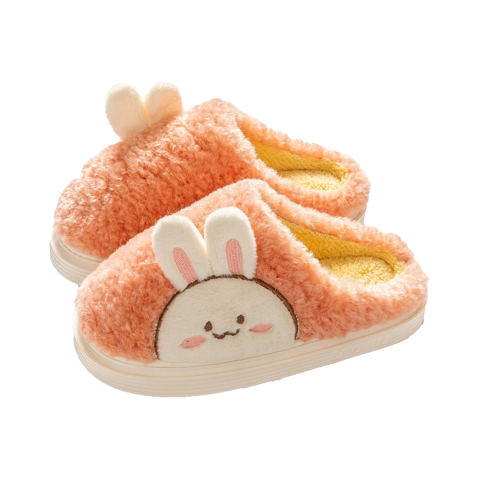 Wholesale Non-slip Warm Thick-soled Cute Cartoon Couple Plush Cotton Slippers