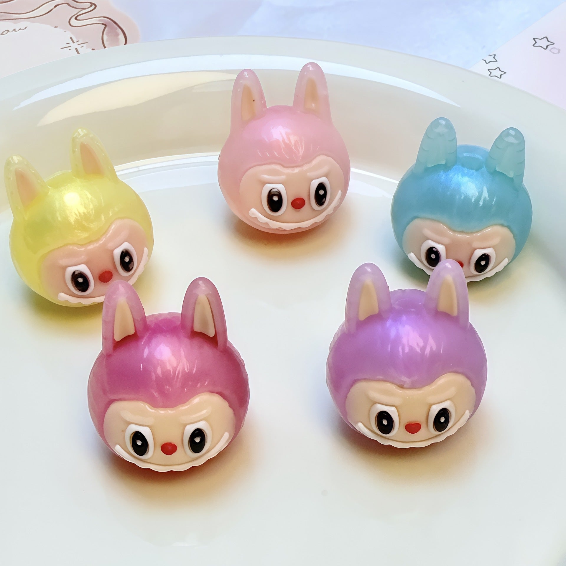 Wholesale 5pcs/pack DIY Soft Rubber Straight Hole Beads for Mobile Phone Chain Monster Doll OLY Exclusive