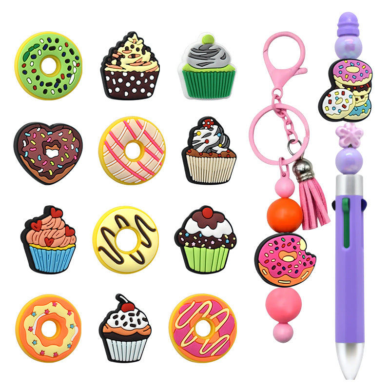 Wholesale Random 100pcs Product Donut Series Creative  Focal Beads
