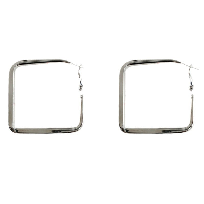 Wholesale Exaggerated glossy metal circle earrings