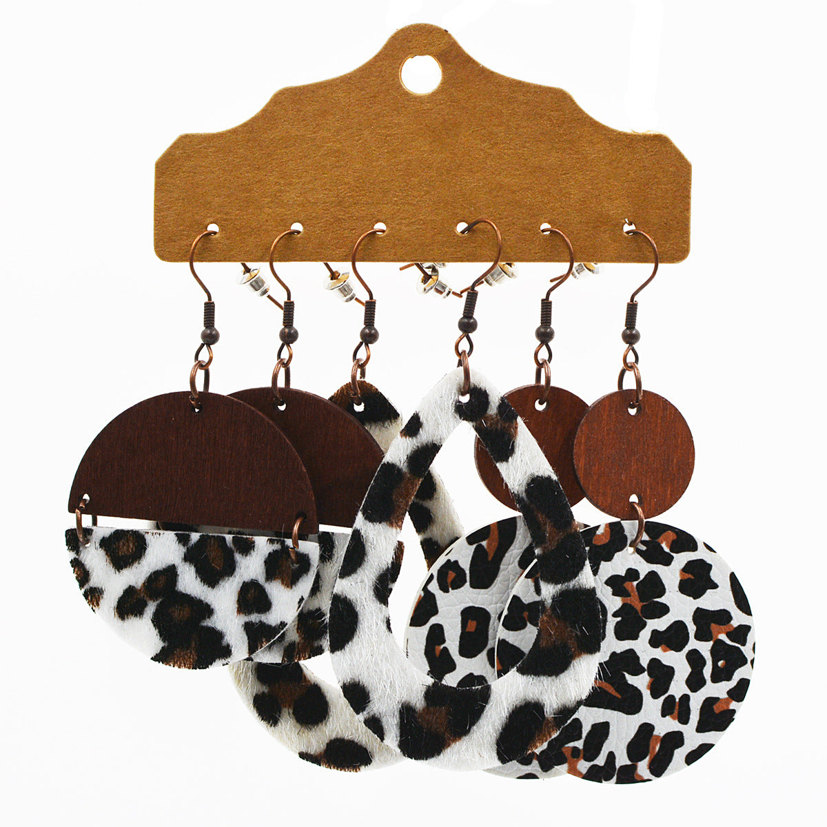Wholesale Western Style Leopard Print Cow Earrings