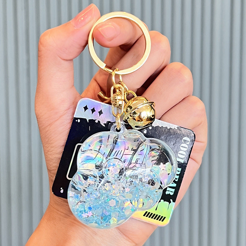 Wholesale Acrylic Cloud Quicksand Bottle Keychain
