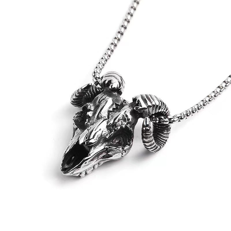 Wholesale Fashion  Hip-Hop Necklace for Men, Personalized Punk Style Steel Chain Pendan