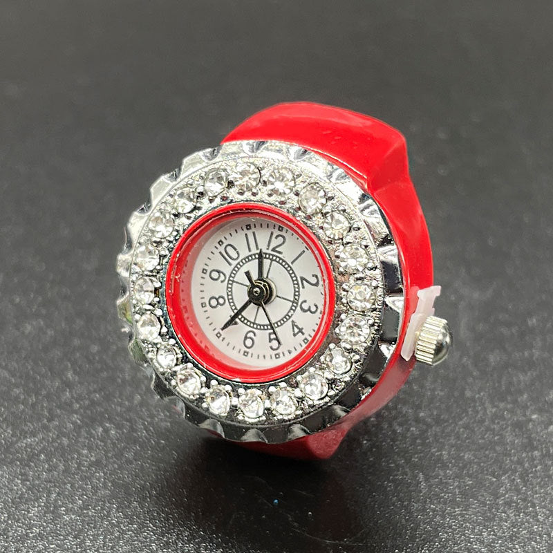 Reloj de anillo de diamantes de acero inoxidable al por mayor