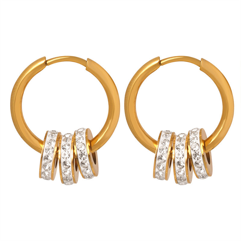 Wholesale Small Circles Gold Plated Earring