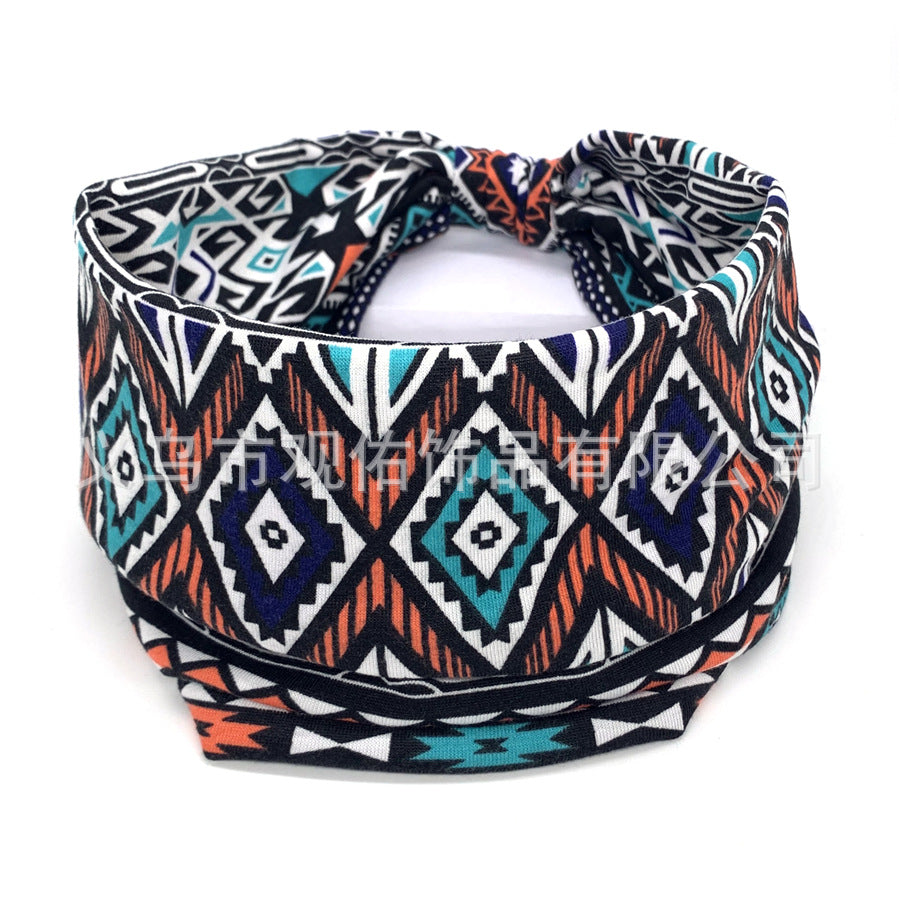 Wholesale Printed Women's Wide-brimmed Sports Women's Sweat-absorbing Headscarf