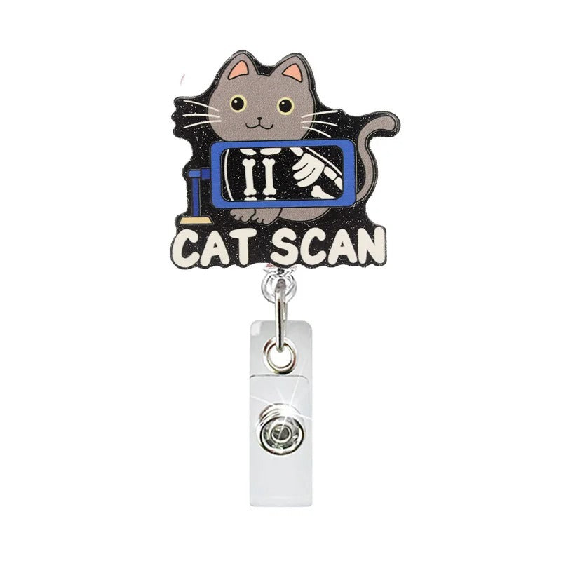 Wholesale 10pcs Acrylic Fun Badge Retractable Keychain