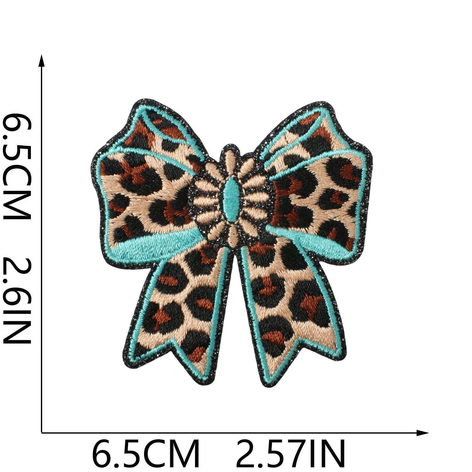 Wholesale Trendy Western Cowboy Embroidered Patches Cross And Leopard Bow Design Polyester Thread Stylish Clothing Decoration For Everyday Use