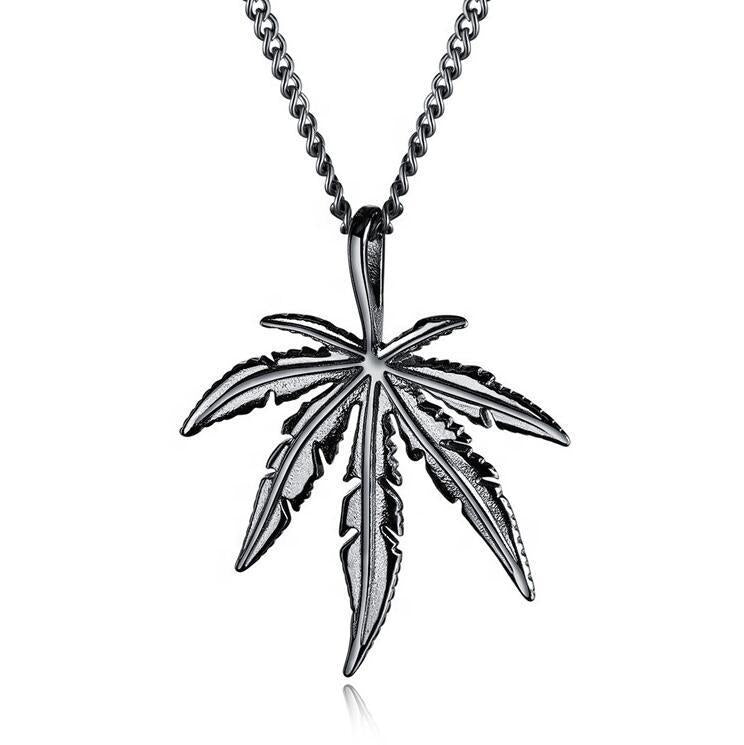 Wholesale Retro Hip Hop Maple Leaf Men's Necklace