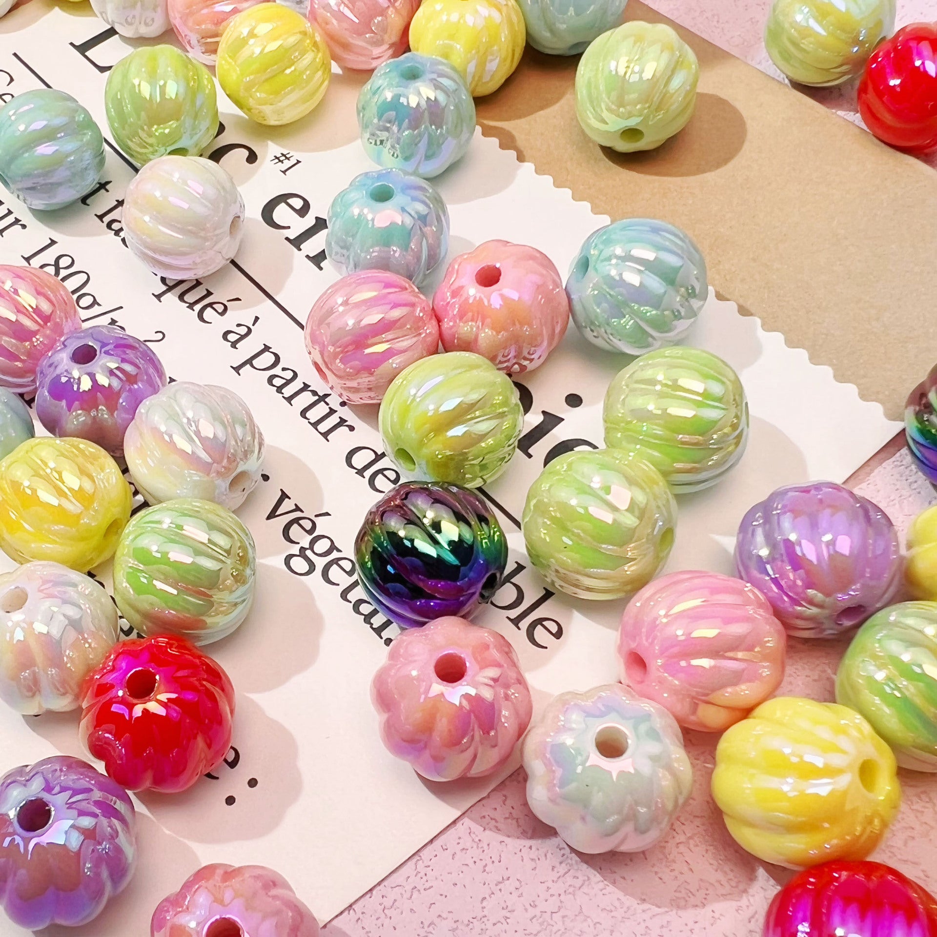 Wholesale 10pcs 14mm Asymmetrical Resin Pumpkin Beads