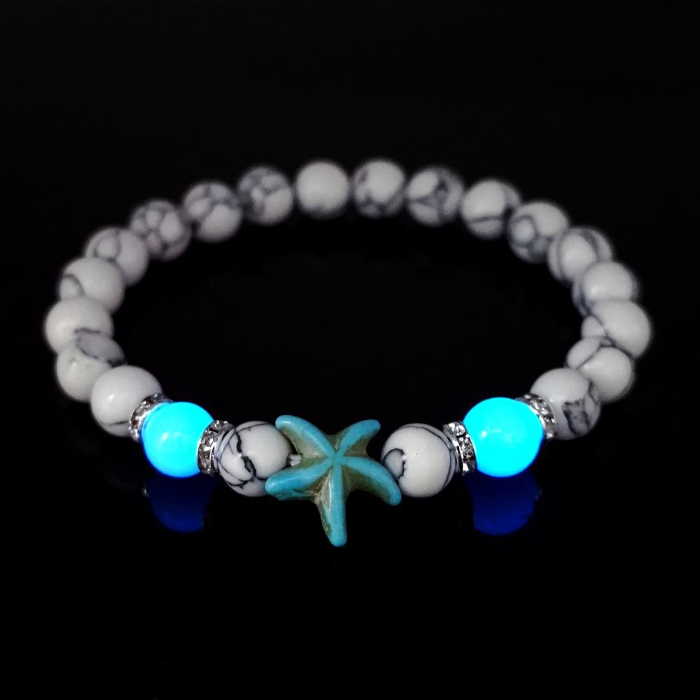 Wholesale Glow Starfish Boho Turquoise Luminous Bracelet