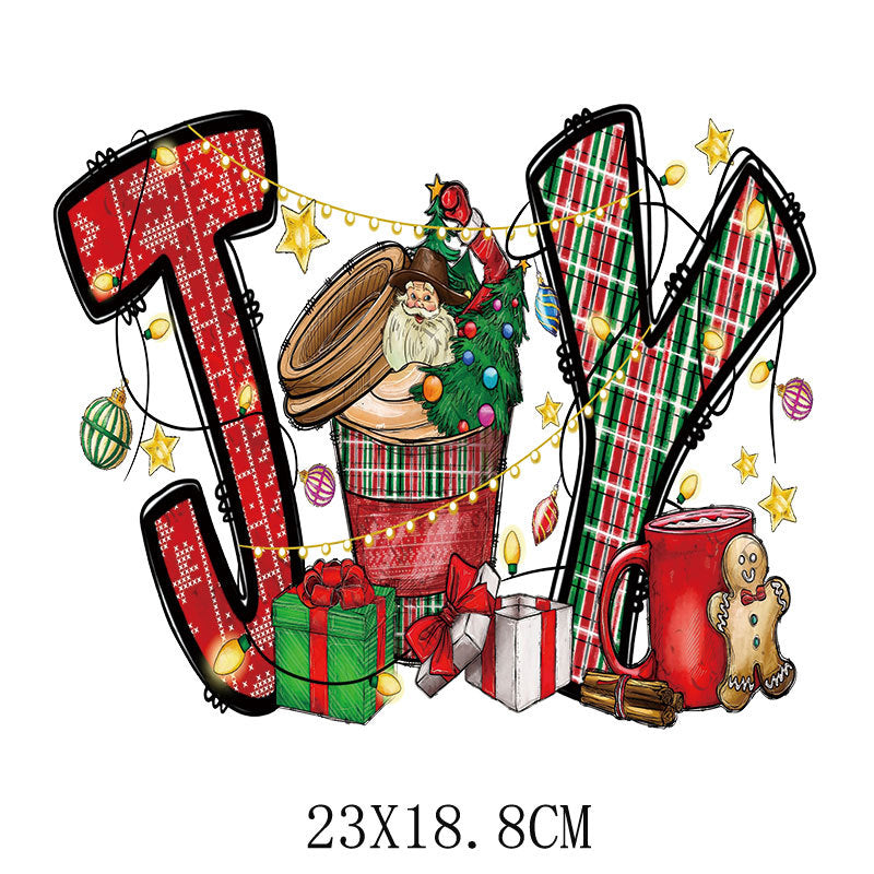Wholesale  letters Christmas   printing pattern UV DTF Ready to Press Transfers Wraps