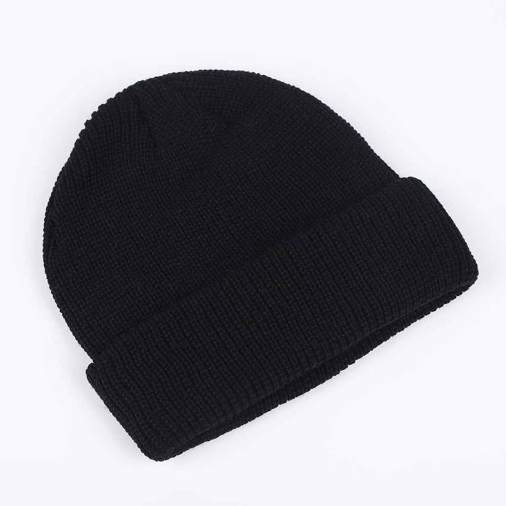 Wholesale Round Top Solid Color Knitted Melon Pea Hat