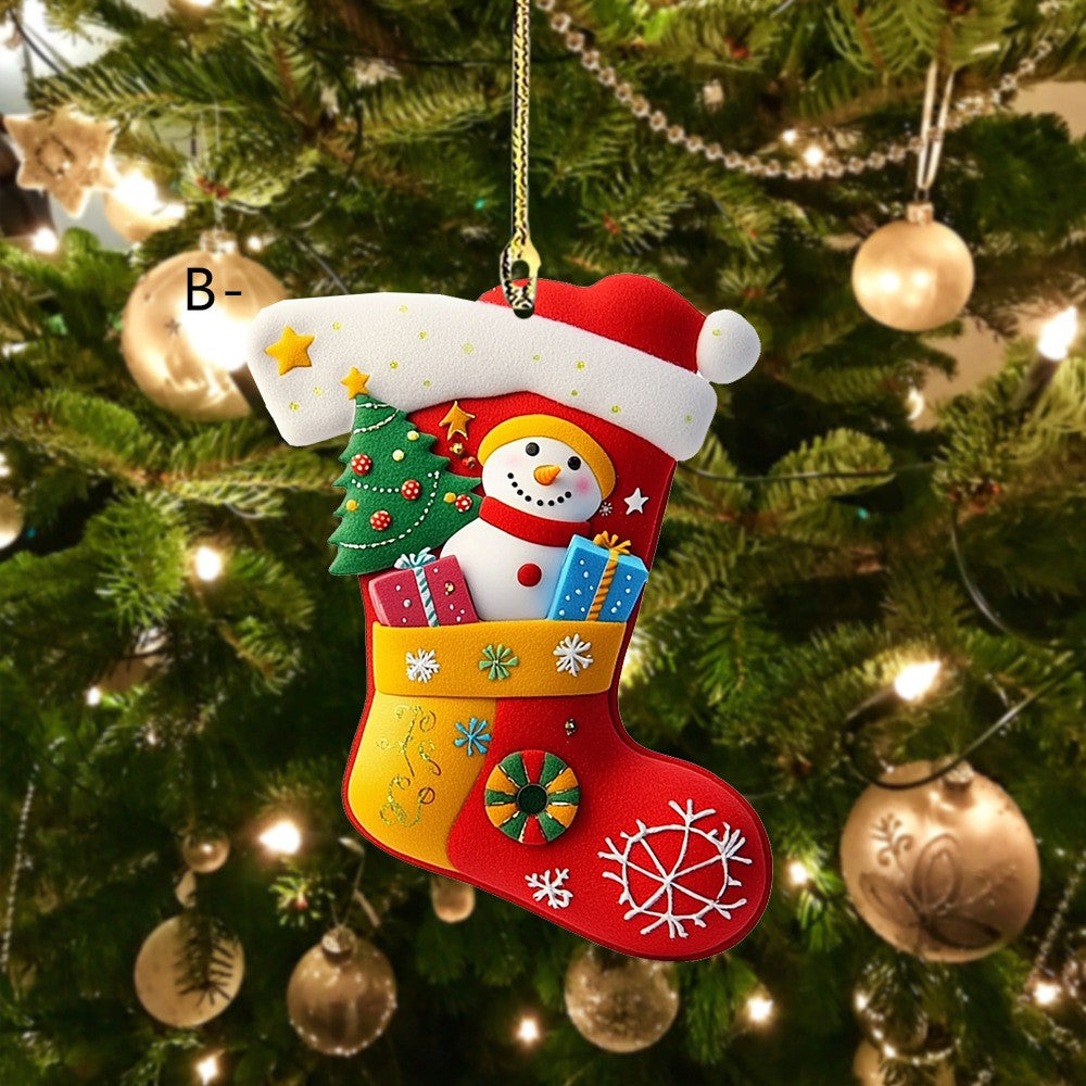 Wholesale Christmas Stocking Series Acrylic Ornaments