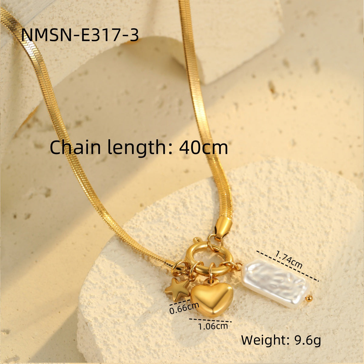 Wholesale Love Heart Pendant Necklace Niche Design Stainless Steel Necklace