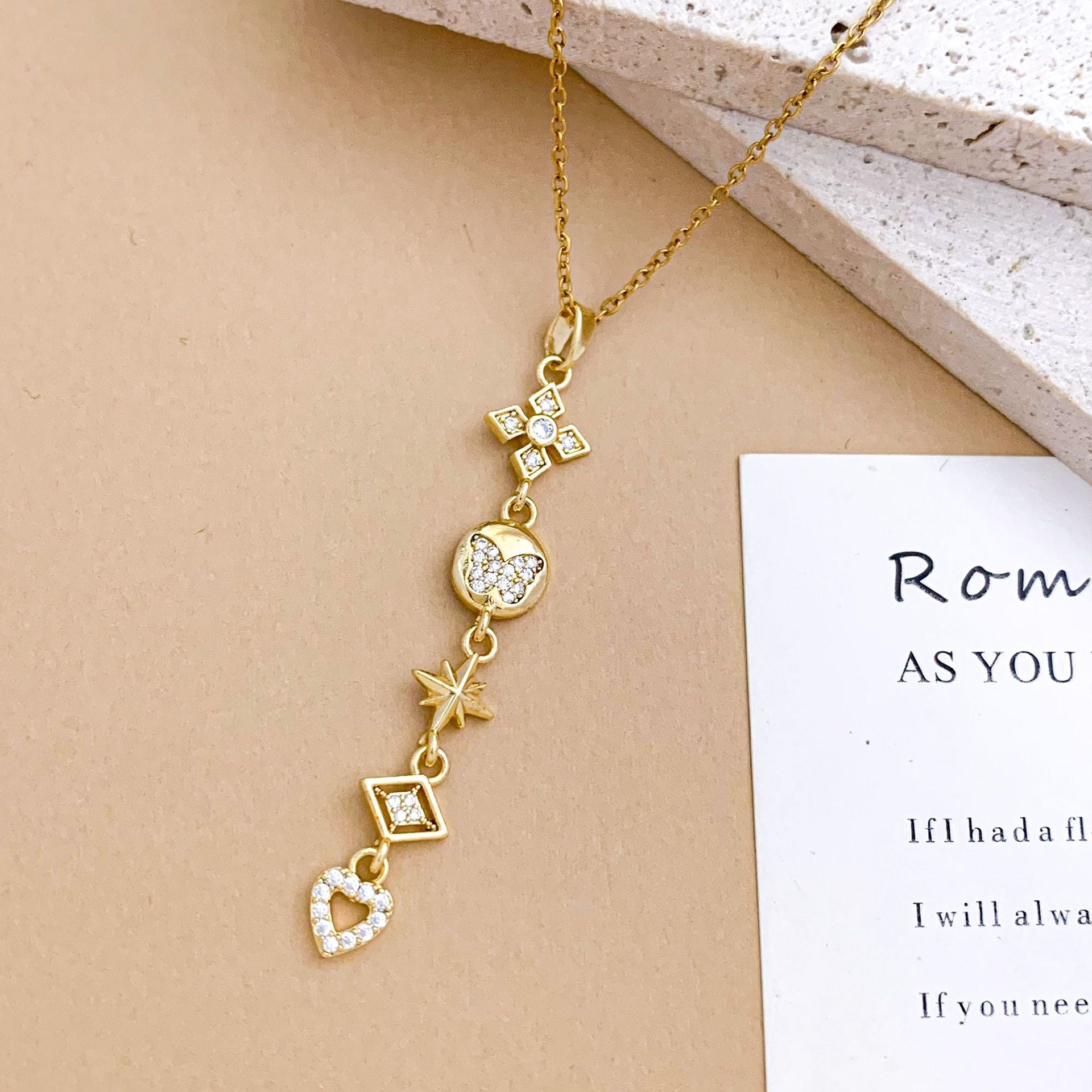 Wholesale Bow Necklace Accessories Women' s Luxury Titanium Steel Necklace