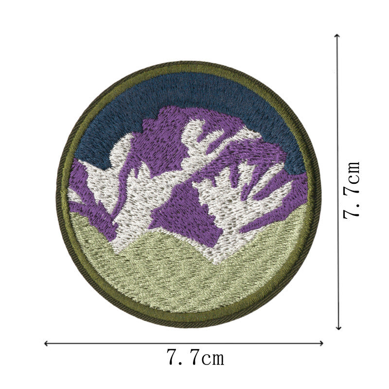 Wholesale Mountain Sunset Ocean Embroidered Iron On Patch Set Of 9 For Outdoor Camping Towel Bag Decorative Gift