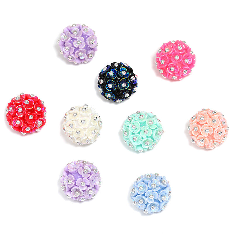Wholesale 10pcs Colorful pearl flower ball flower acrylic beads