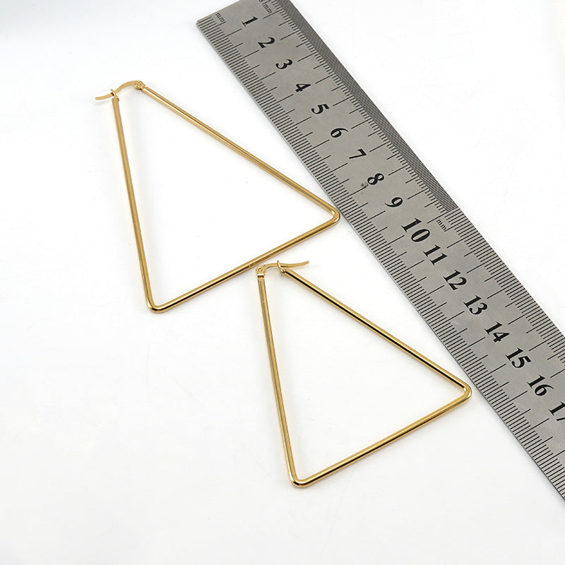 Wholesale Titanium Steel Triangle Earrings