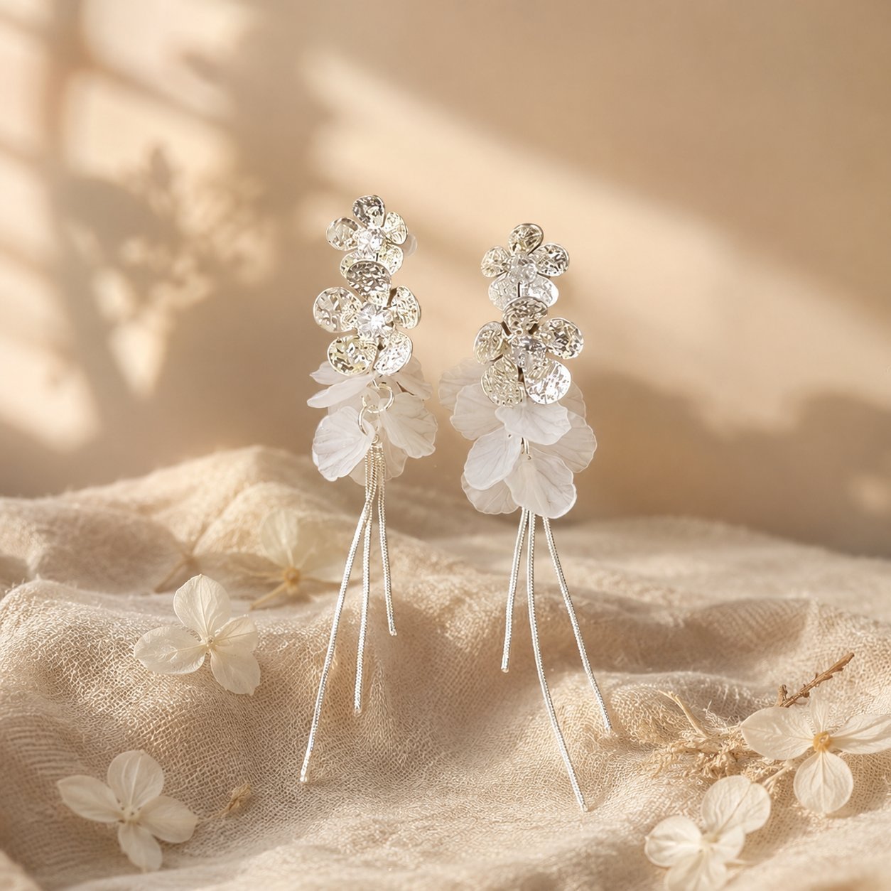 Wholesale Blue Enamel Flower Earrings For Women Pearl Accent Fashion Jewelry Accessory Party Casual Wear Resale
