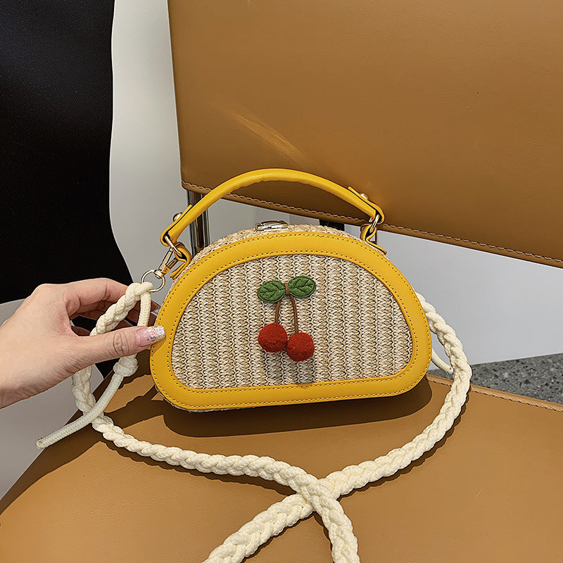 Wholesale Straw bag small cherry shoulder bag crossbody bag