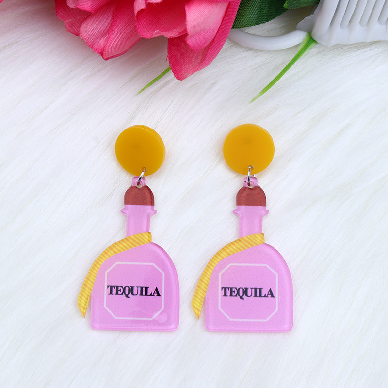 Pendientes acrílicos de la guitarra de la guitarra de arco iris al por mayor